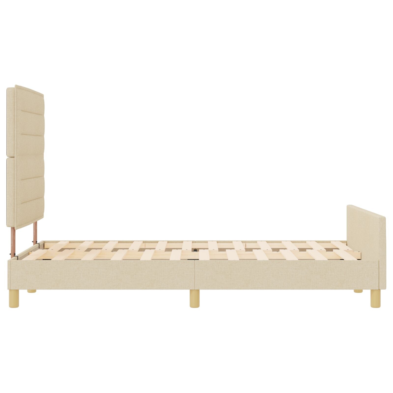 Crème Bed Frame 140X190 Cm Stof Crème