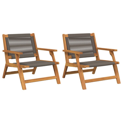 Tuinstoelen 2 Stuks 67X77X73 Cm Massief Acaciahout Grijs 2x stoel