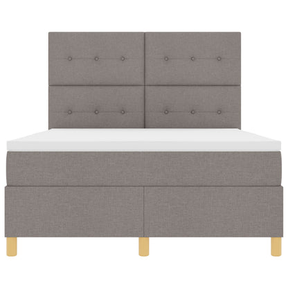 Boxspringbed Met Matras Taupe 160X200 Cm Stof Blauw