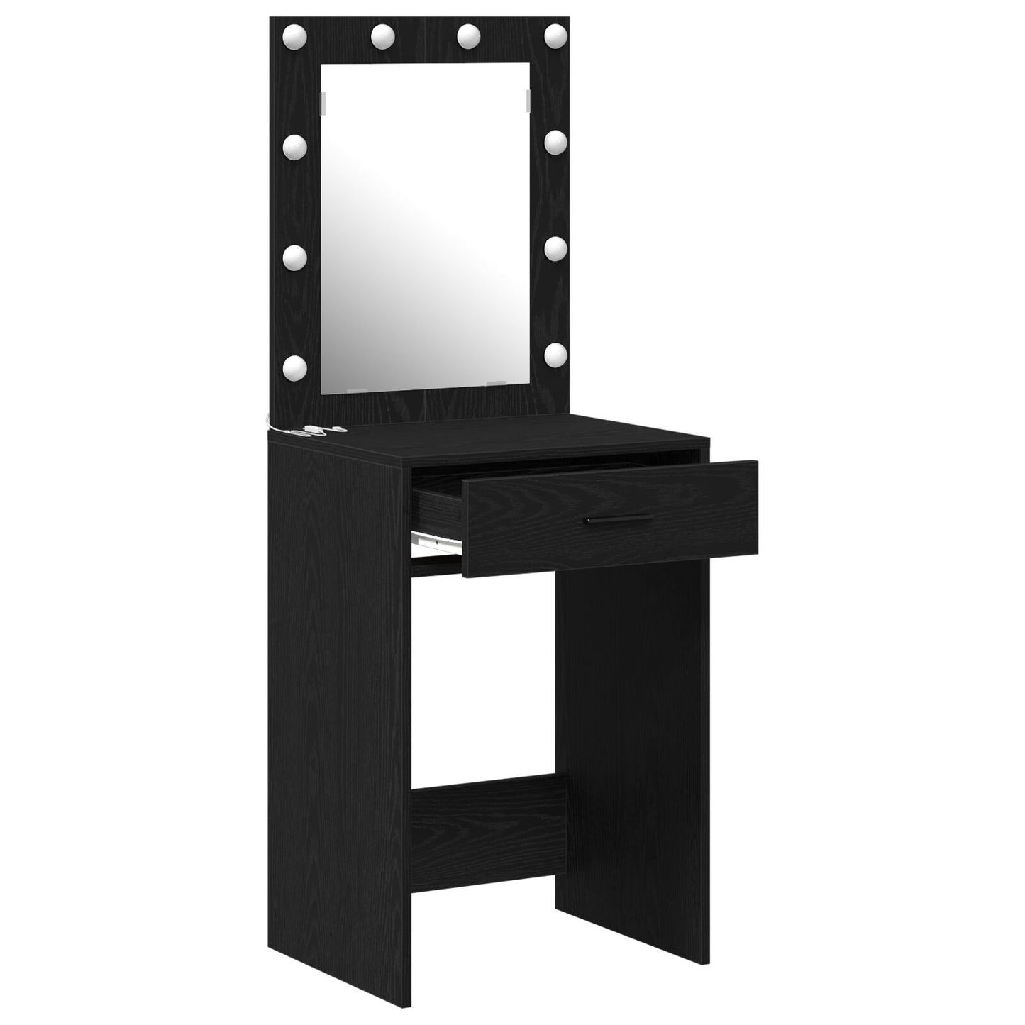 Kaptafel Met Led Verlichting Zwart eiken 50 x 41 x 135 cm