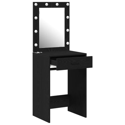 Kaptafel Met Led Verlichting Zwart eiken 50 x 41 x 135 cm