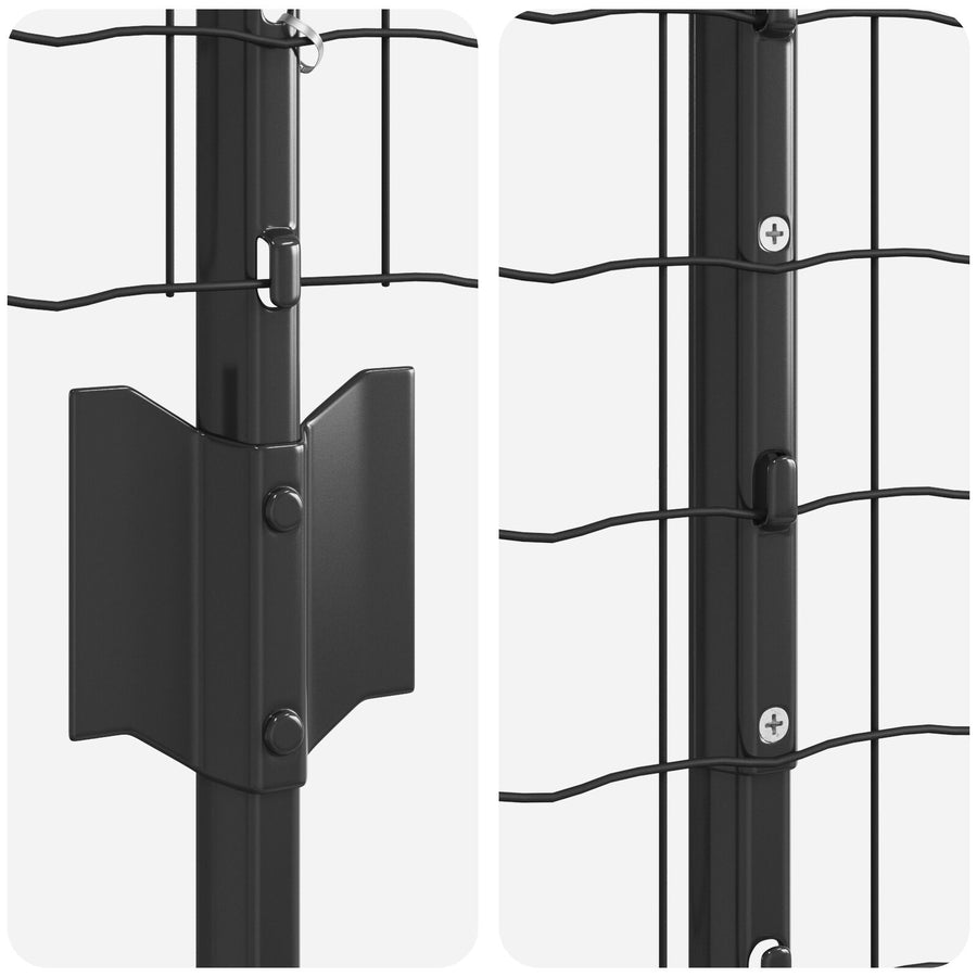 Tuinhek Set 2 Packs Grijs Metaal 10 X 1 M Duurzaam Tuinhek