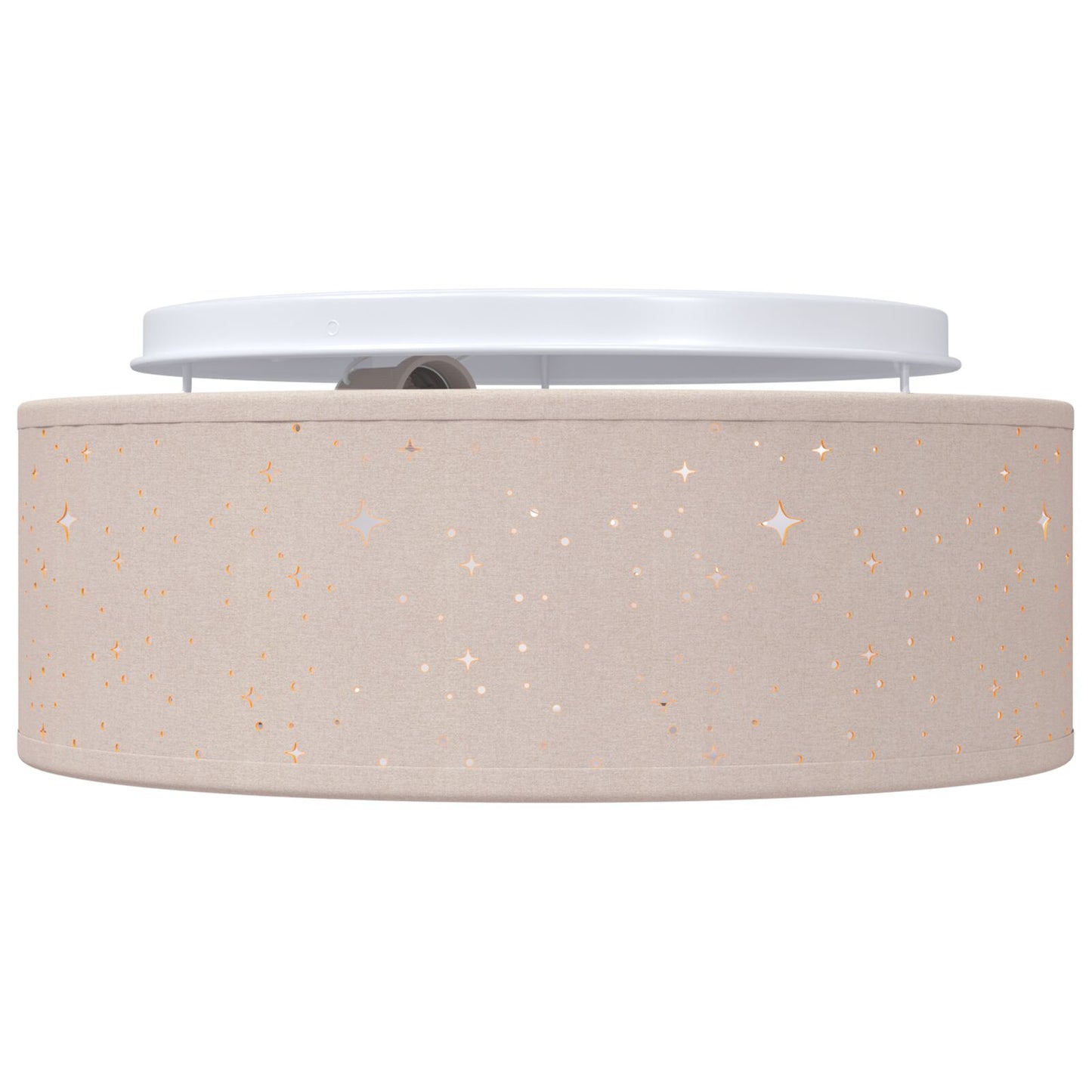 Plafondlamp Ø 30 Cm Stof E27 Ø30 x 13,5 cm Taupe met stervormige lampenkap