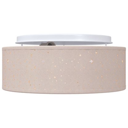 Plafondlamp Ø 30 Cm Stof E27 Ø30 x 13,5 cm Taupe met stervormige lampenkap