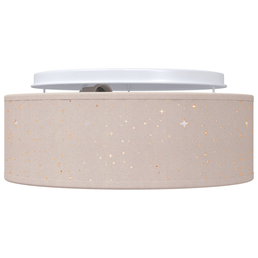 Plafondlamp Ø 30 Cm Stof E27 Ø30 x 13,5 cm Taupe met stervormige lampenkap
