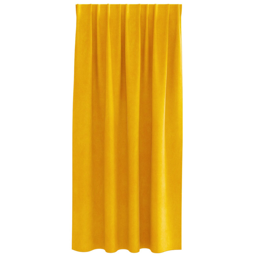Zwarte Gordijnen Met Bovenband 2 Stuks Velvet Mosterdgeel 140 x 175 cm met ingestikte tape