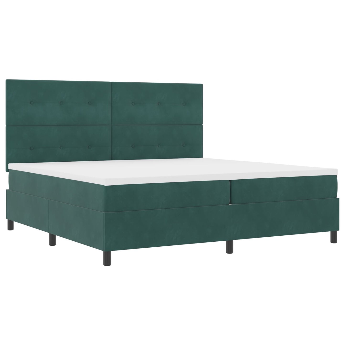 Boxspring Bed Met Matras Donkergroen 200X200 Cm Fluweel Blauw
