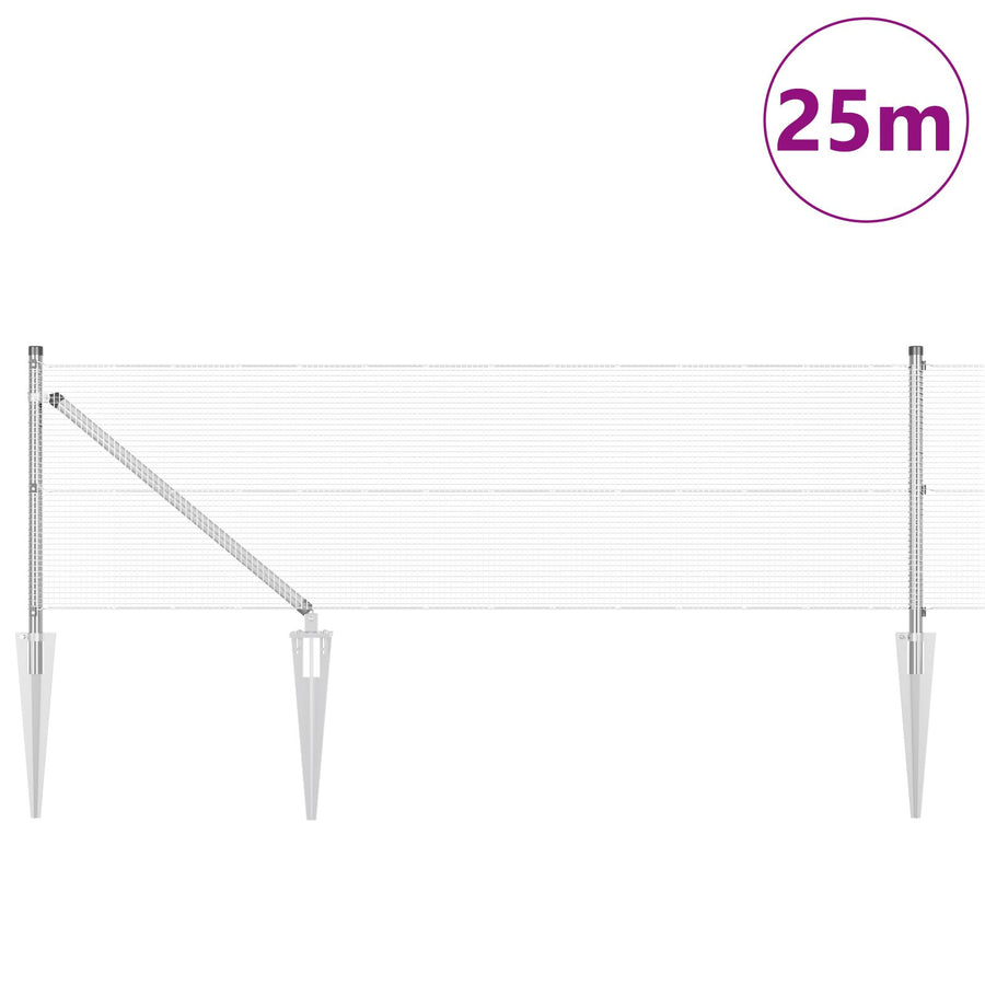 Gelast Draadhek Met 13 Spijker Posts 0.4X25 M Gegalvaniseerd Staal Gegalvaniseerd Staal