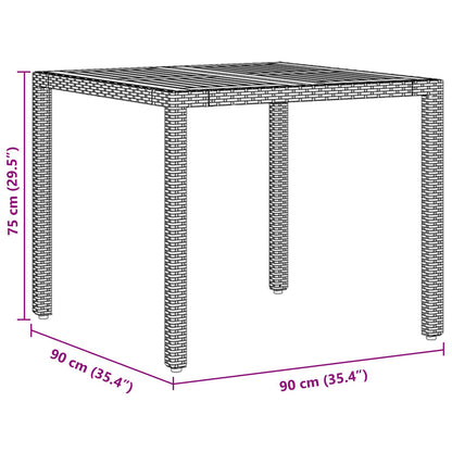3-Piece Tuintafelset Met Kussens Beige Poly Rieten