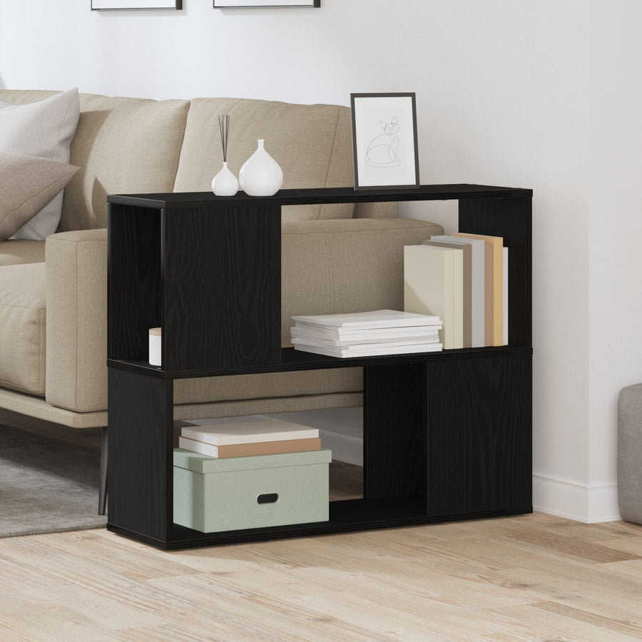 Witte Tv-Kast Van Bewerkt Hout Zwart eiken 80 x 24 x 63 cm