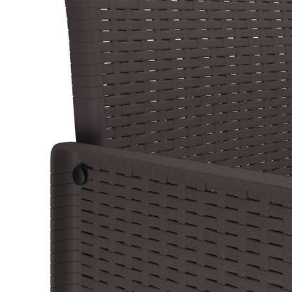 7-Delige Tuin Eettafel Set Met Kussens Bruin Poly Rattan