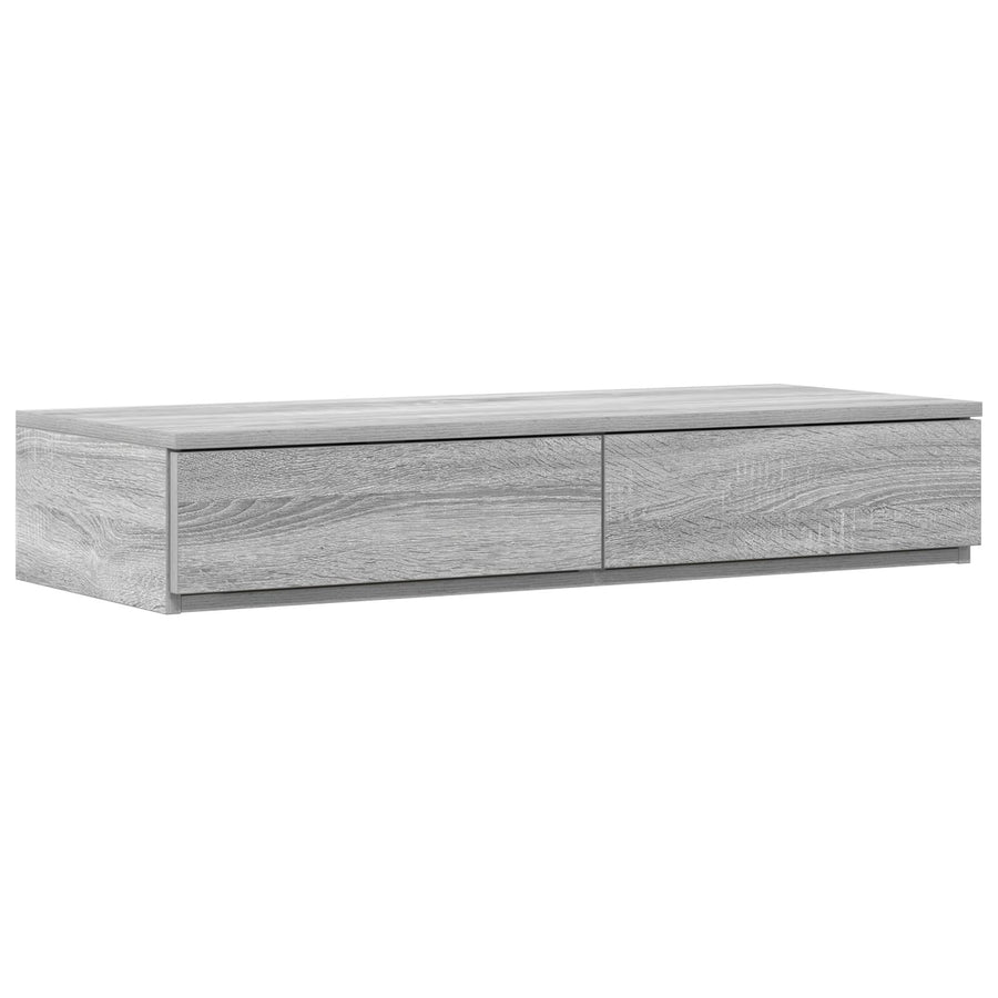 Opbergbedframe Grijs Sonoma Bewerkt Hout 236,5 X 100 X 31,5 Cm Artisanaal Eiken