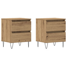 Nachtkastjes 2 Stuks Ambachtelijk Eiken 40X35X50 Cm Gegaan Hout