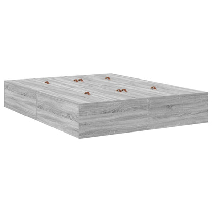 Opbergbedframe Grijs Sonoma 140 x 200 cm