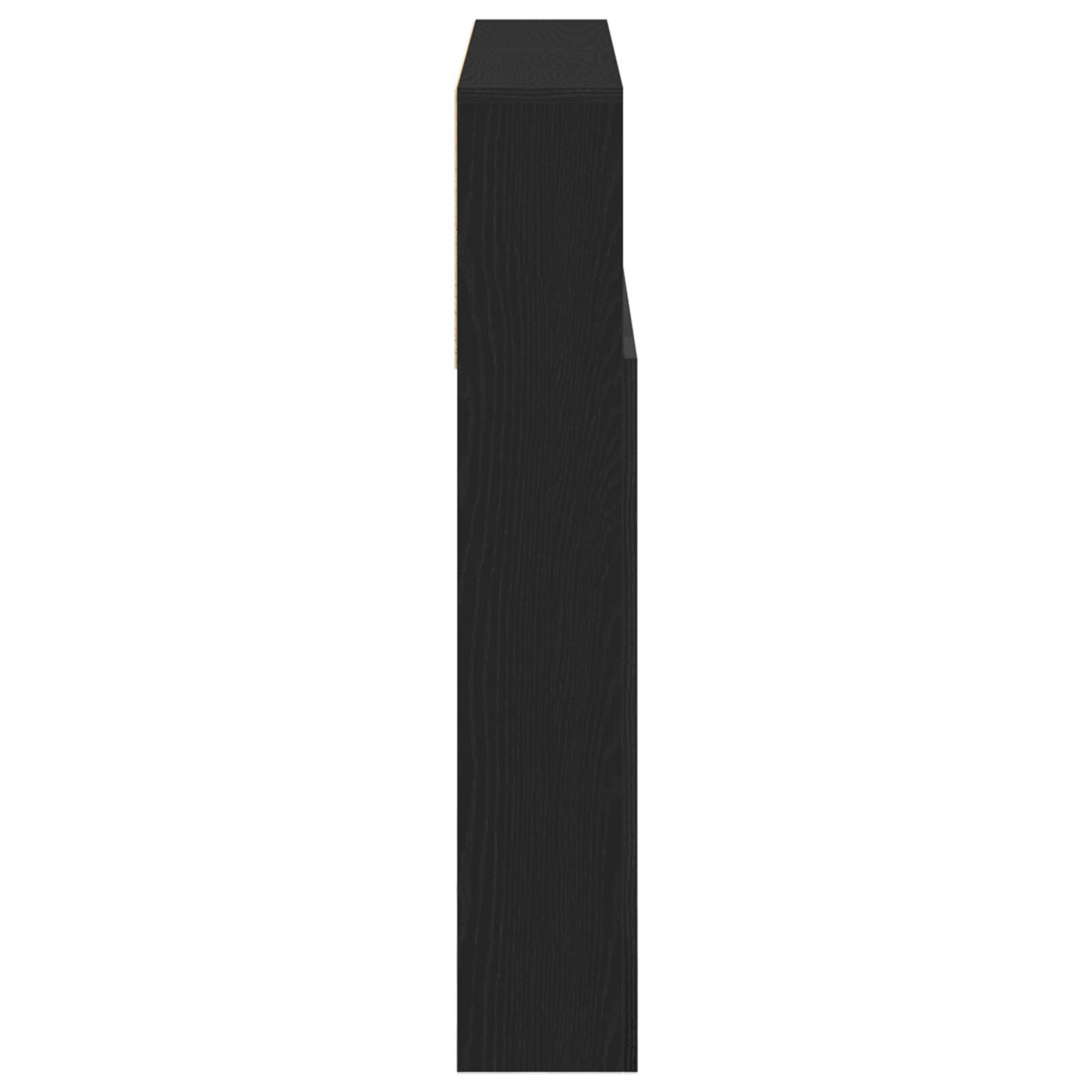 Zwarte Eiken Hooofdboardkast, 200X19X103.5 Cm, Bewerkt Hout