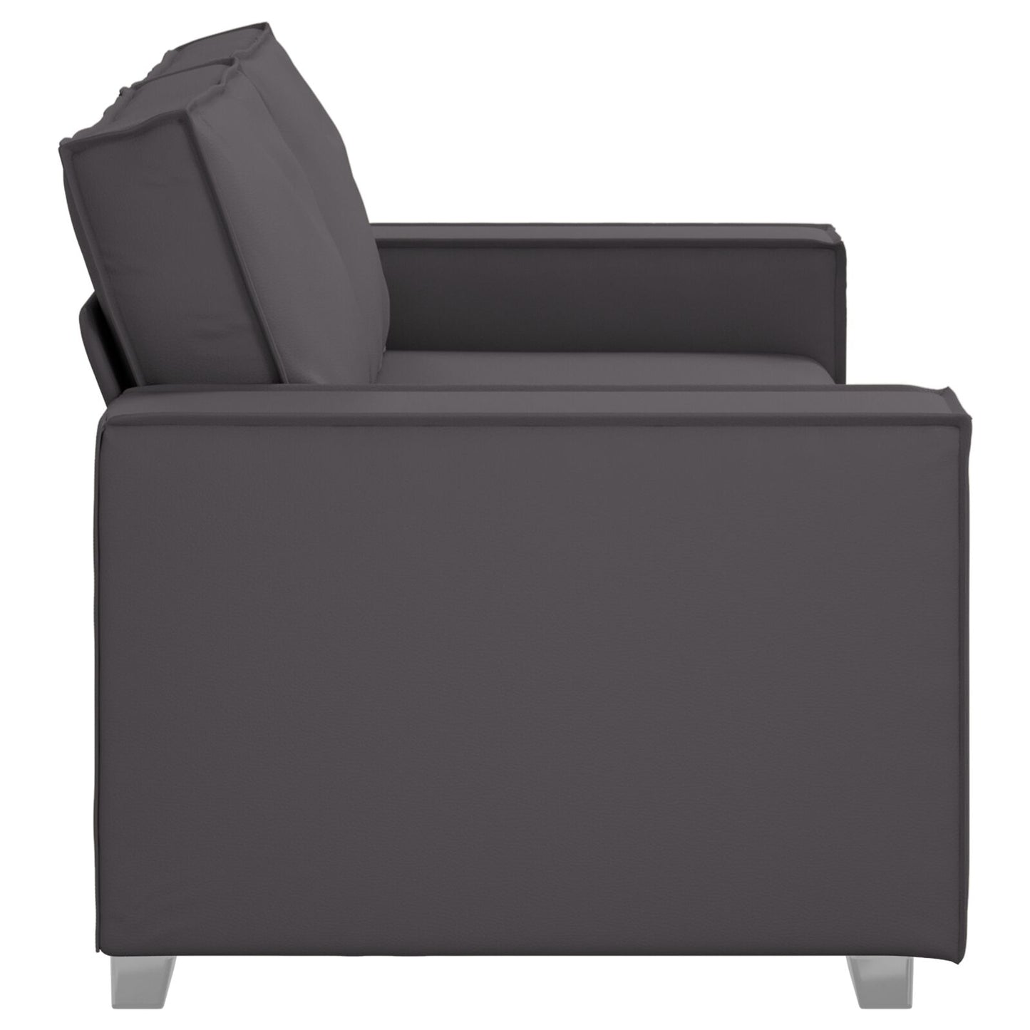 Love Seat Bank Faux Leer Grijs 140 cm
