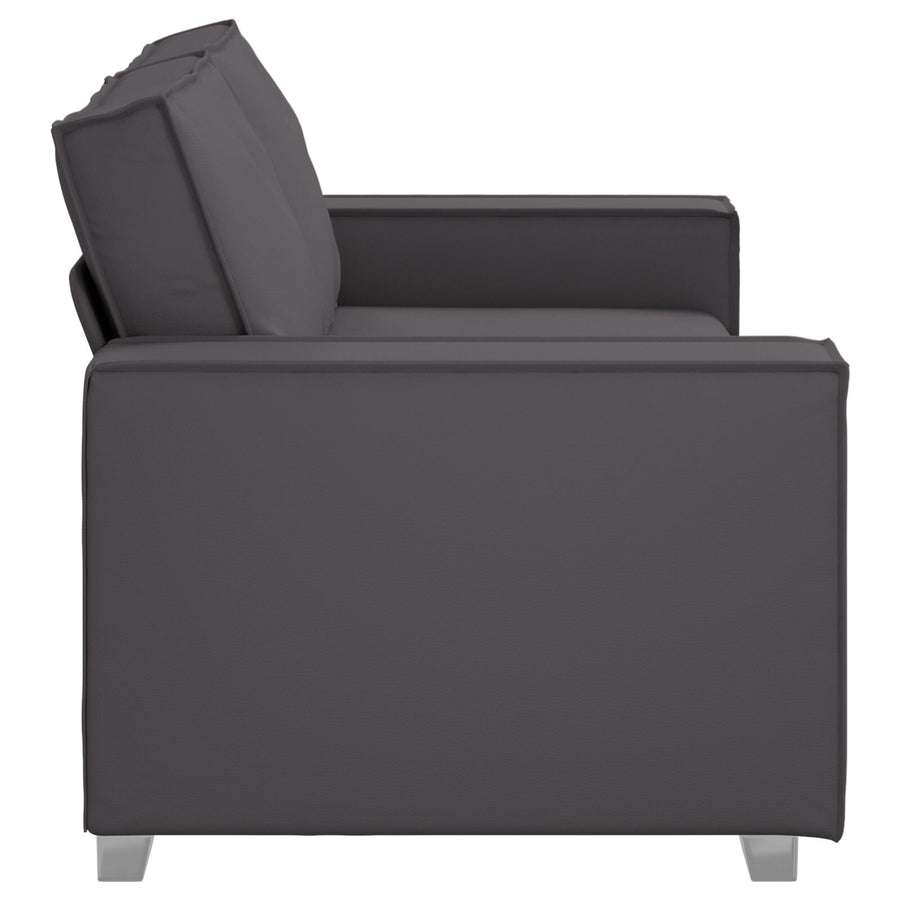 Love Seat Bank Faux Leer Grijs 140 cm