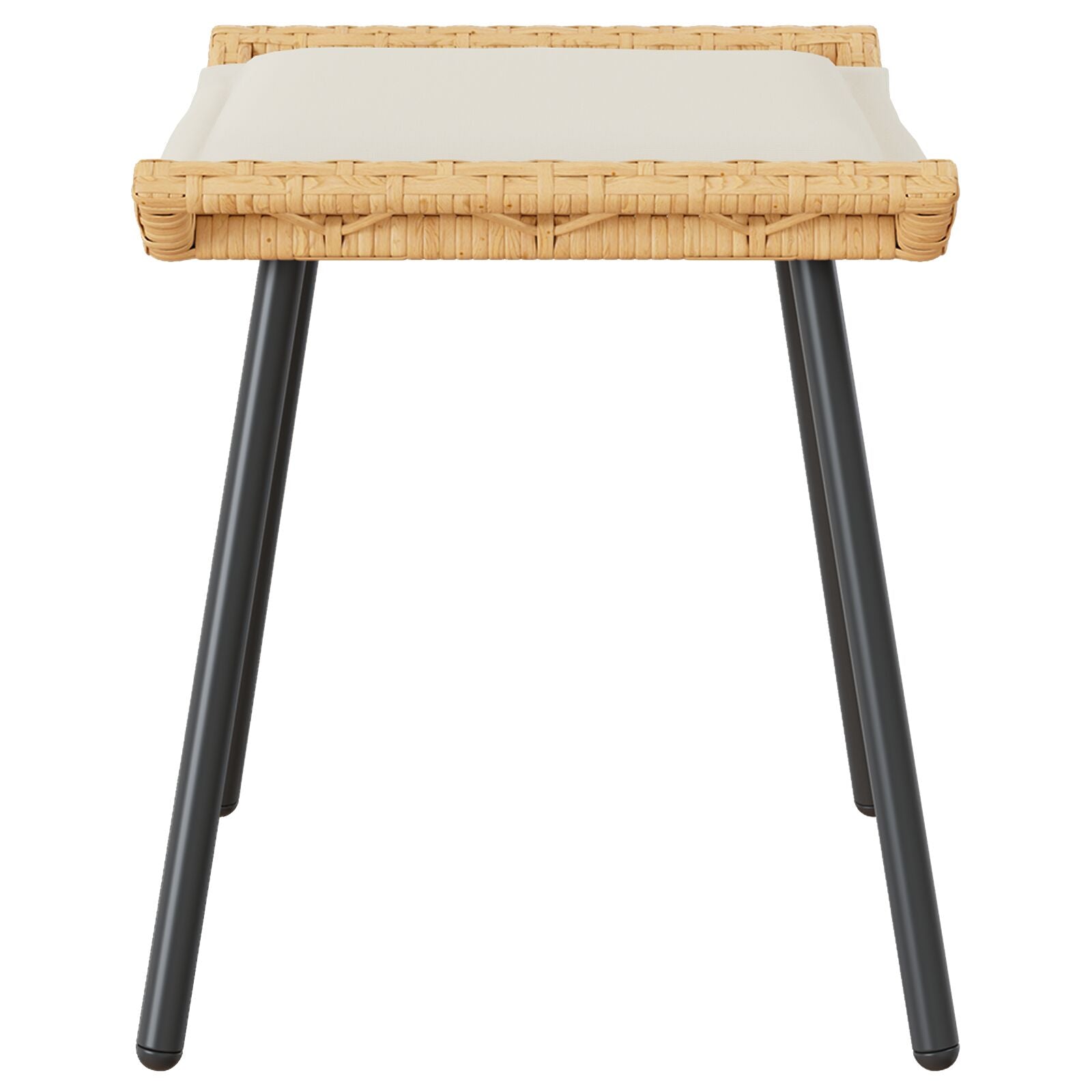 Tuin Krukken 2 Stuks 50X40X45 Cm Poly Rattan Natuurlijk en Crème Wit