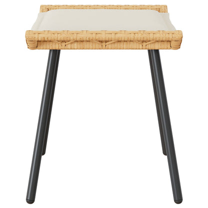 Tuin Krukken 2 Stuks 50X40X45 Cm Poly Rattan Natuurlijk en Crème Wit