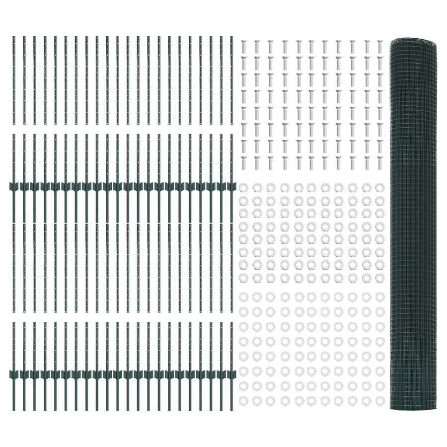 Gelast Draadhek Met 44 U-Palen Groen 1X100 M Staal
