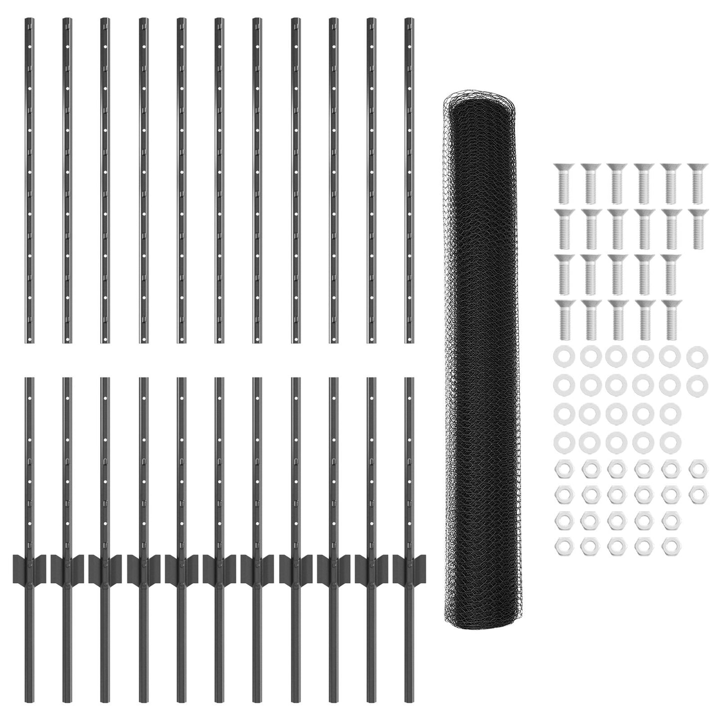 Tuinhekset Set Van 2 Grijs Metaal 25 X 1 M Duurzaam
