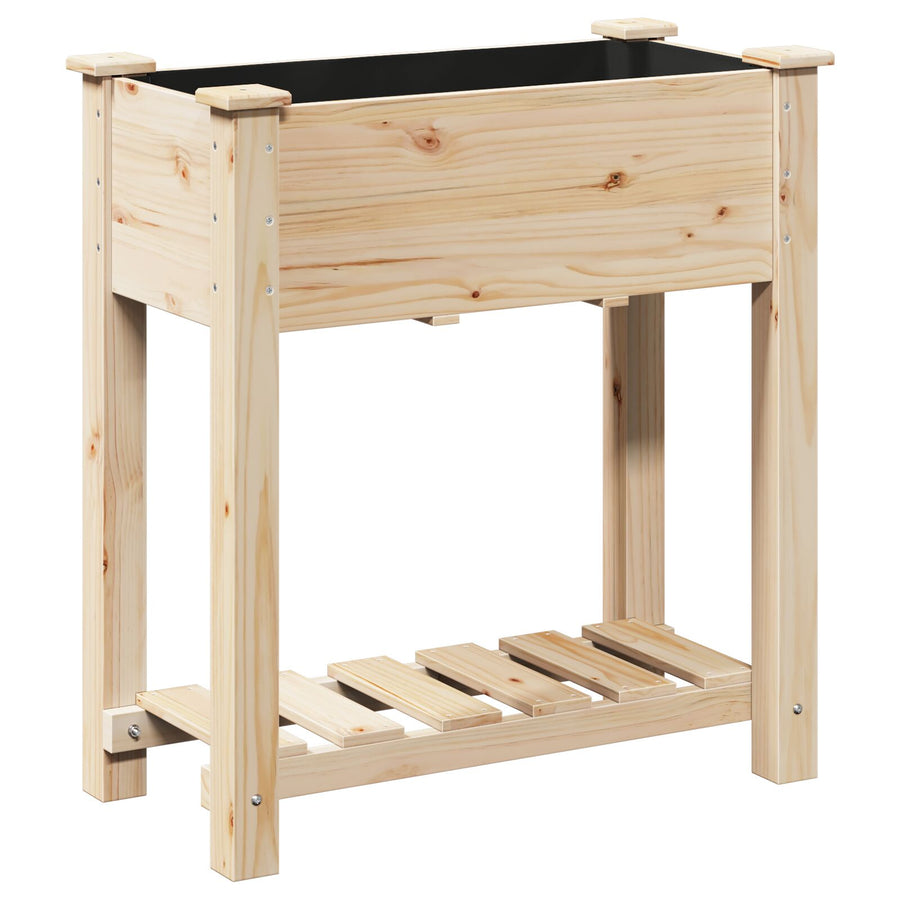 Tuinbak Met Plank 71X37X76 Cm Massief Vurenhout 71 x 37 x 76.5 cm