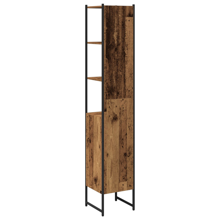 Badkamerkast Oude Hout 33X33X185,5 Cm Ingenieuw Hout