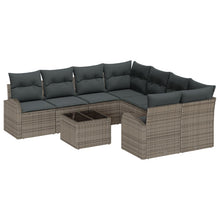 9-Delige Tuin Sofa Set Met Kussens Grijs Poly Riet