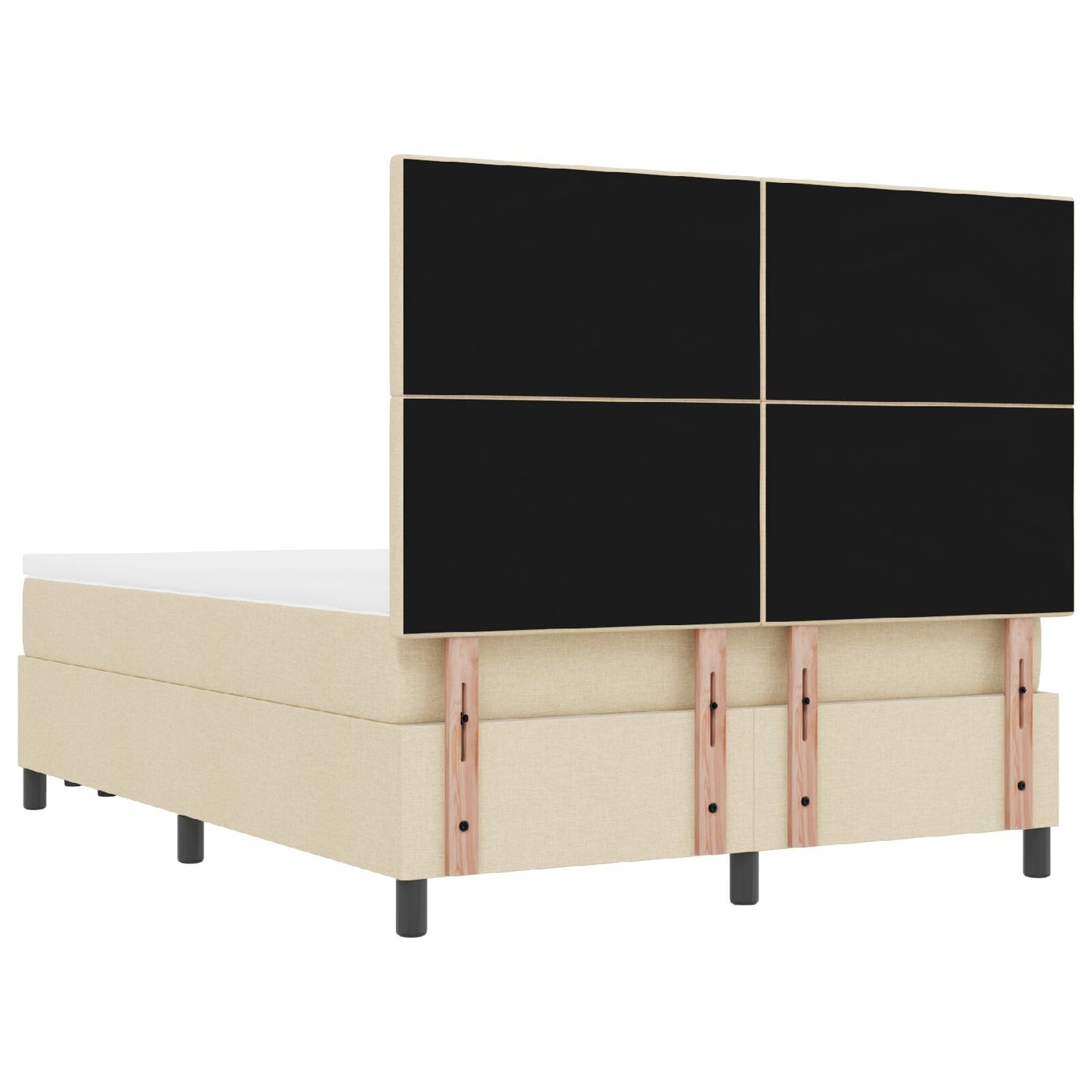 Boxspringbed Met Matras En Bench Stof Crème 160 x 200 cm Knop tufted