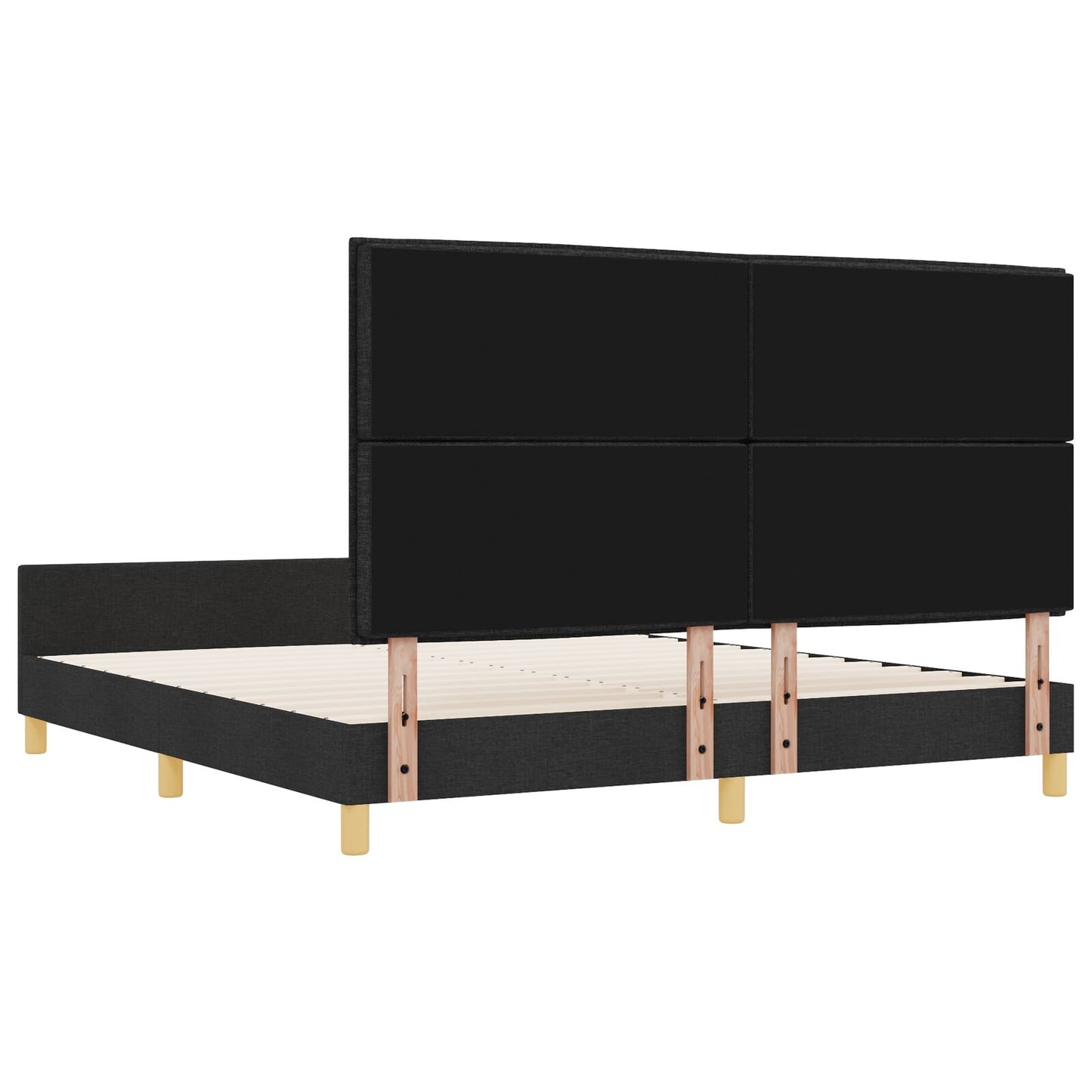 Bedframe Zwart 180X200 Cm Stof Crème