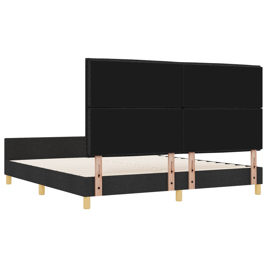 Bedframe Zwart 180X200 Cm Stof Crème