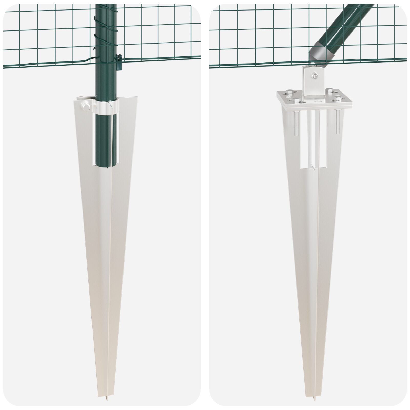 Gelaste Draad Fence Met 13 Spike Posts Groen 0.4X25 M Staal Gegalvaniseerd Staal
