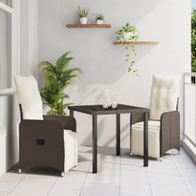 3-Delige Tuinset Met Kussens Bruin Poly Rattan