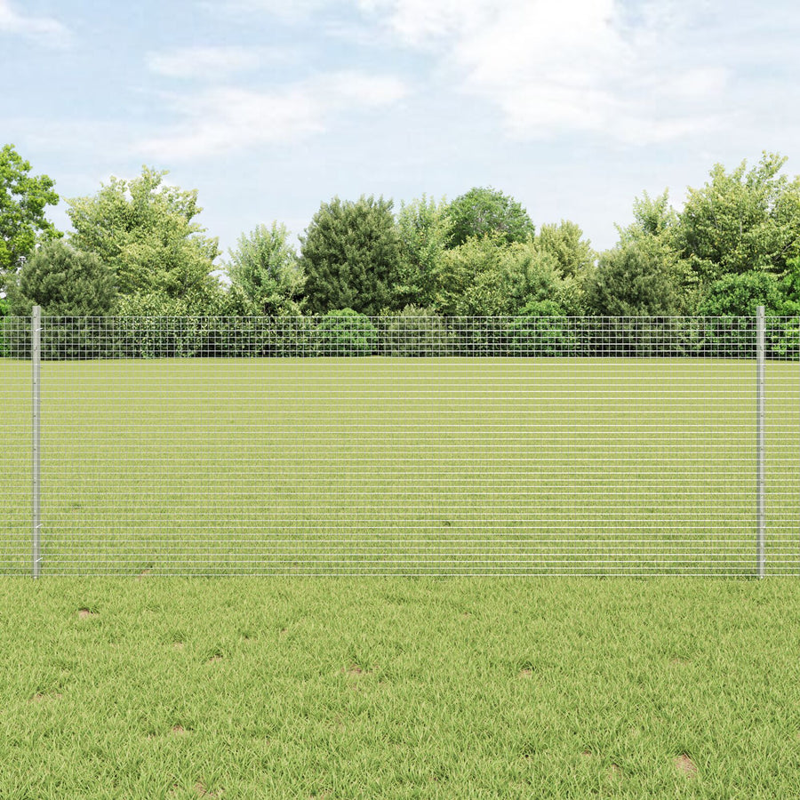 Gelaste Draadomheining Met 22 U-Palen Zilver 0.8X50 M Staal