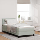 Box spring bed with mattress Light grey 100 x 200 cm Velvet