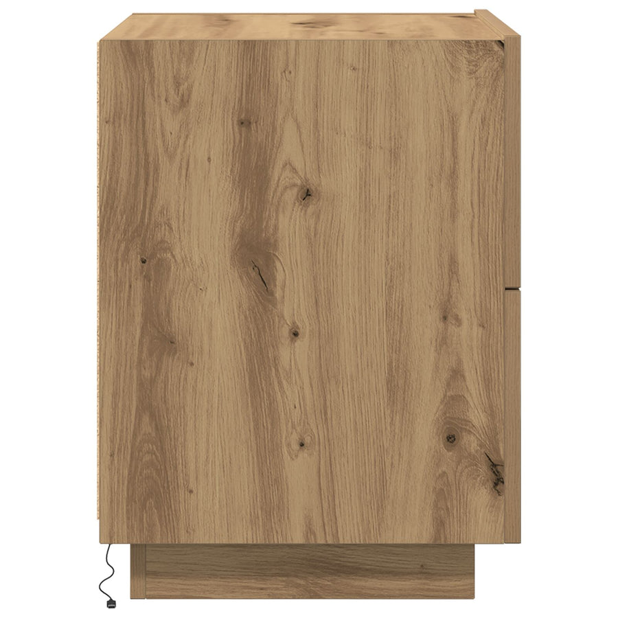 Nachtkastjes Met Led-Verlichting 2 Stuks Artisan Eiken 45X40X55 Cm