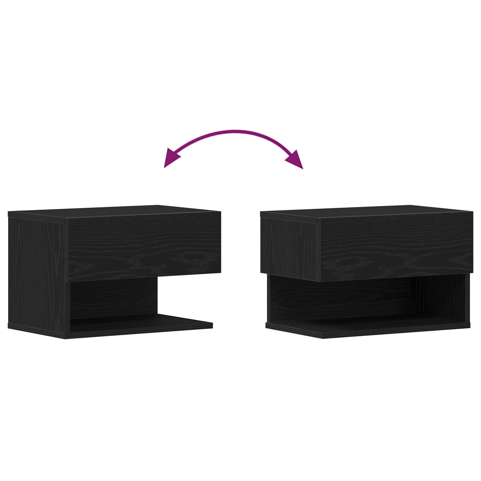 Wandkastje Zwart Eikenhout