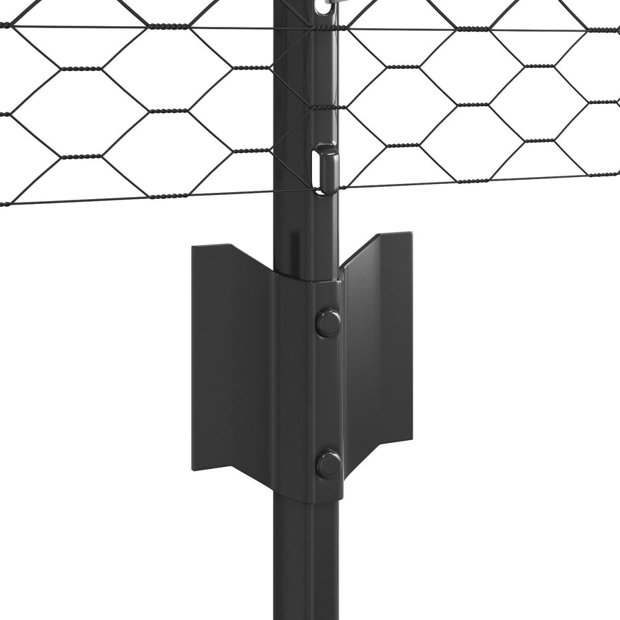 Tuinhekset Set Van 2 Grijs Staalgaas 25 X 0.5 M Hek Draagbaar
