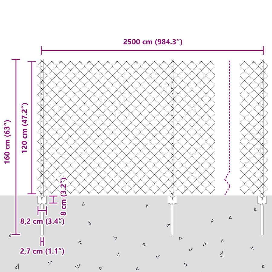 Ketenlinkafscheiding Met 22 U Palen Groene 1.2X25 M Staal