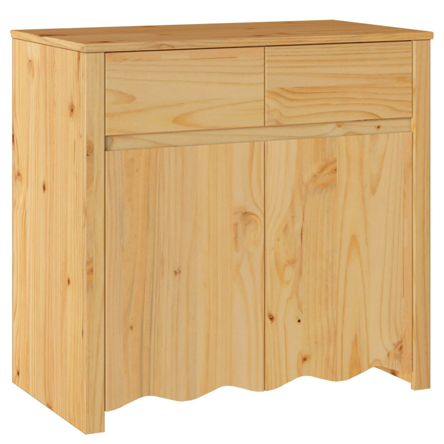 Dressoir ""Drammen"" 79X43X75,5 Cm Massief Hout Grondhout Eiken
