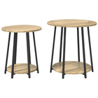 Bijzettafel set 2 stuks Sonoma Eiken/Zwart