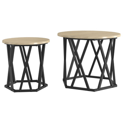 Nesting Bijzettafels 2 Stuks Engineered Hout Sonoma eiken