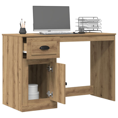 Bureau Met Opbergruimte 50X115X75 Cm Engineered Hout Artisan eiken
