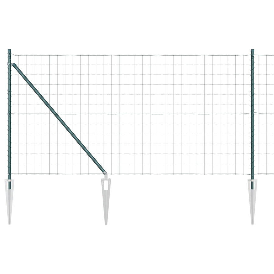 Euro Hek Met 7 Spike Posts 1X10 M Gegalvaniseerd Staal Groen Gegalvaniseerd Staal