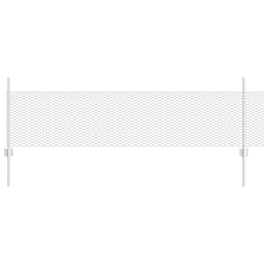 Hekpalen 5 St U-Vorm 60 Cm Gegalvaniseerd Staal,  Zeshoekig Hek 0.5X10 M Gegalvaniseerd Staal