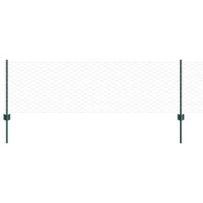 Omheining Posts 11 St U-Kanaal Groen 120 Cm Staal,  Zeshoekige Omheining Groen 0,6X10 M Staal