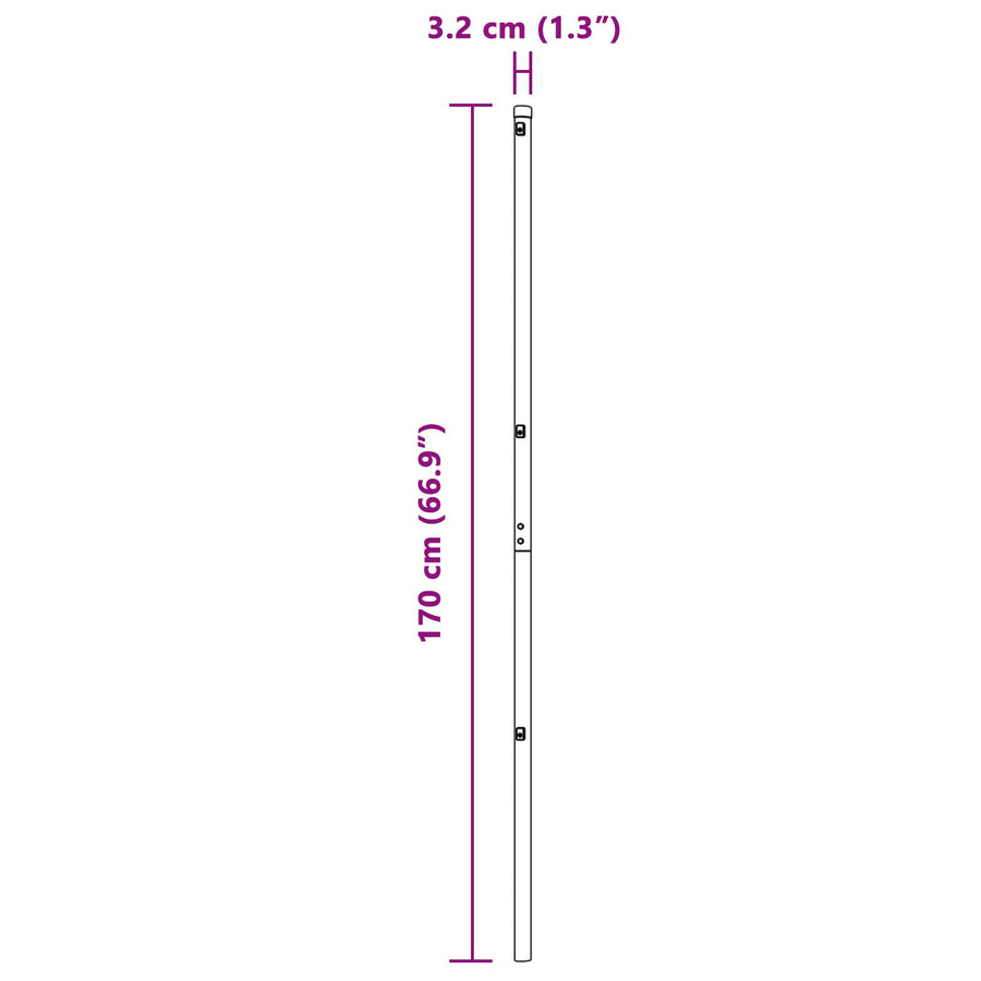 Hekpalen 52 Stuks Ø32 Mm Gegalvaniseerd Staal 170 cm 52x paal