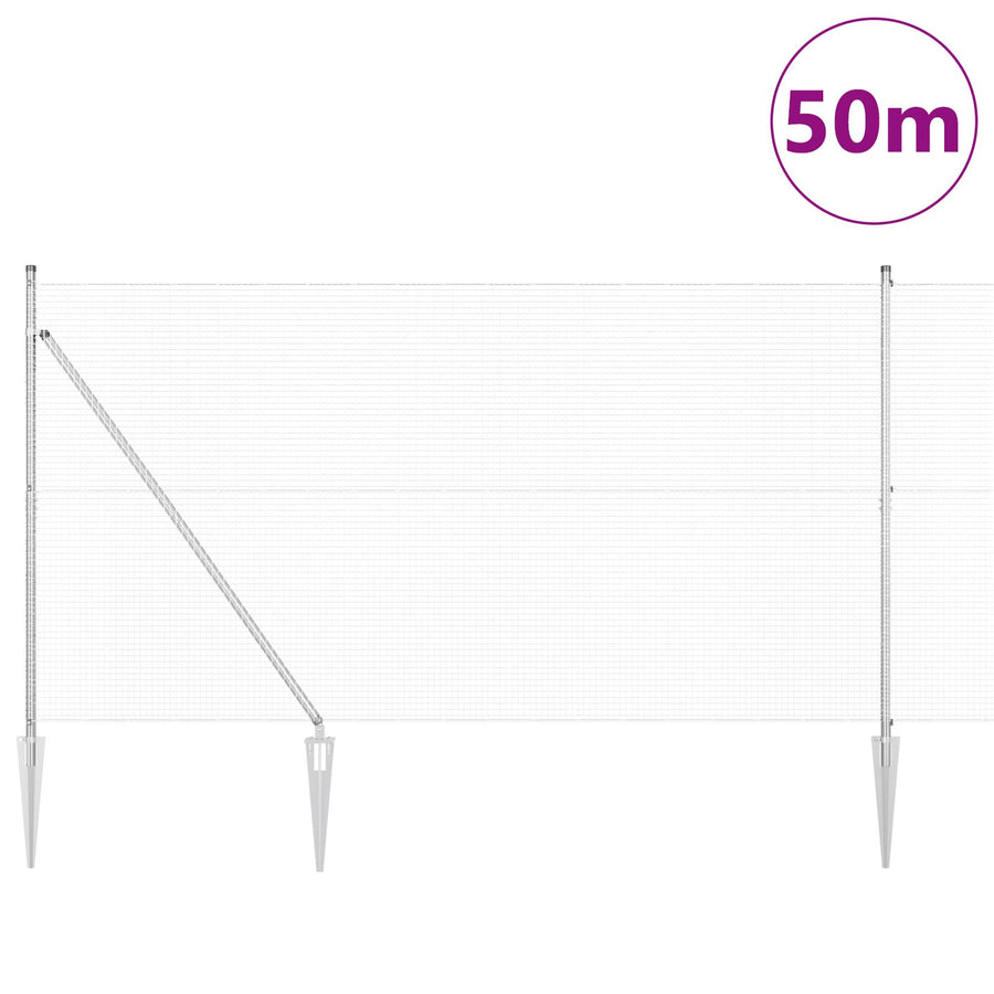 Gelast Draadhek Met 13 Spijkerposten 1.5X50 M Gegalvaniseerd Staal Gegalvaniseerd Staal