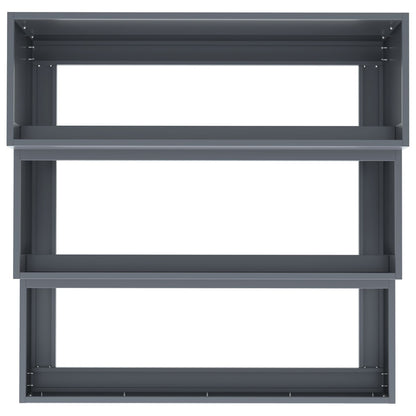 Tuin Plantenbak 3-Tier Staal 90 x 90 x 35 cm Anthraciet