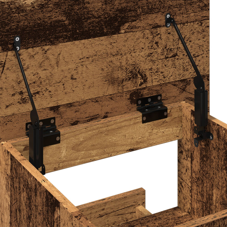 Leskantoor Podium Met Wielen Oud Hout Bewerkt Hout
